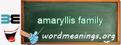 WordMeaning blackboard for amaryllis family